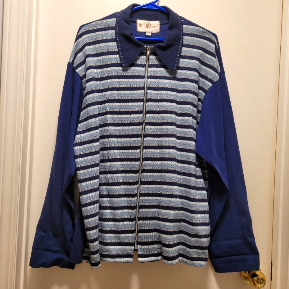 TR Edition vintage men's stripe zipped up shirt